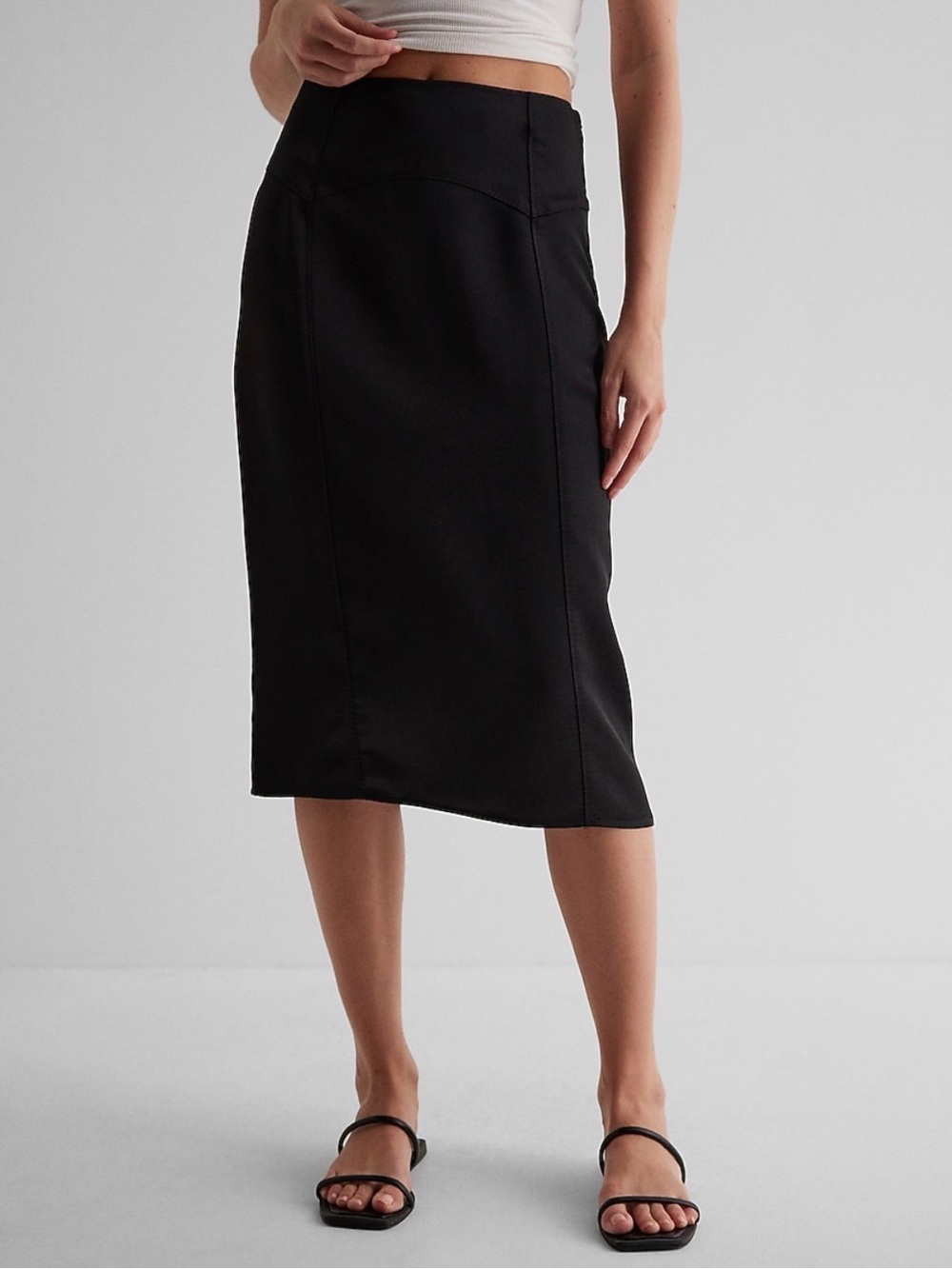 Express Black Midi Pencil Skirt
